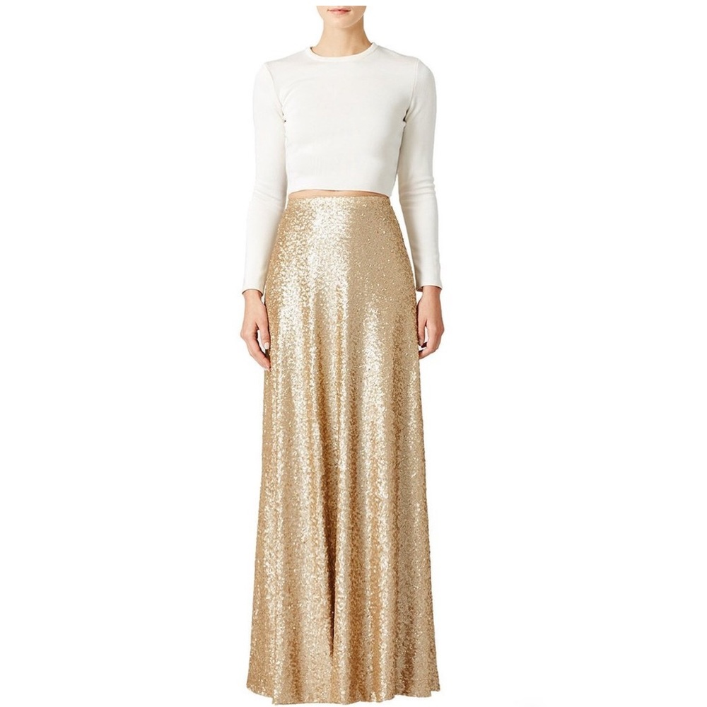 Gold Sequin Maxi Skirt
